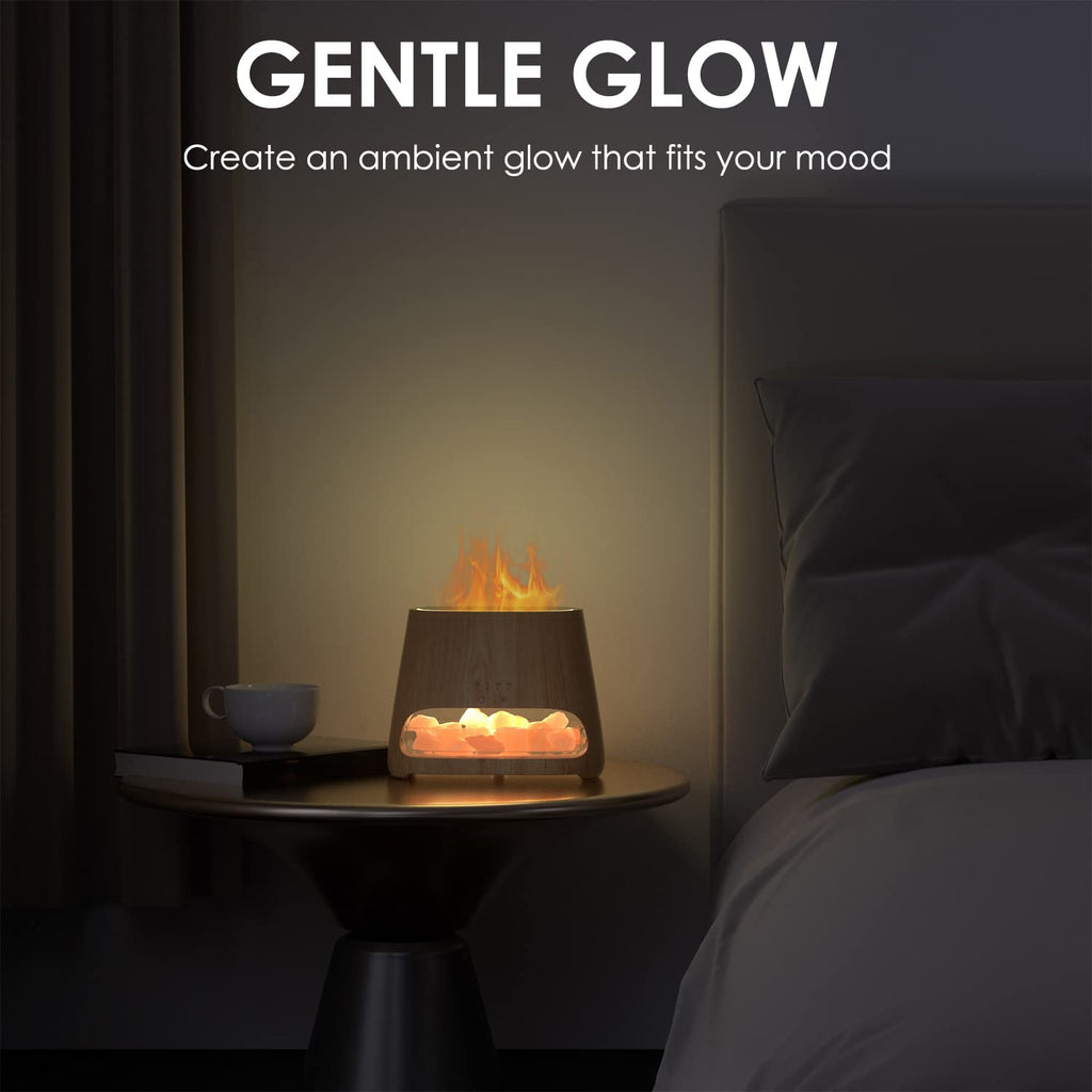 Diffuseur d'Huiles Essentielles Effet Flamme 150ml – 3 Minuteries & LED
