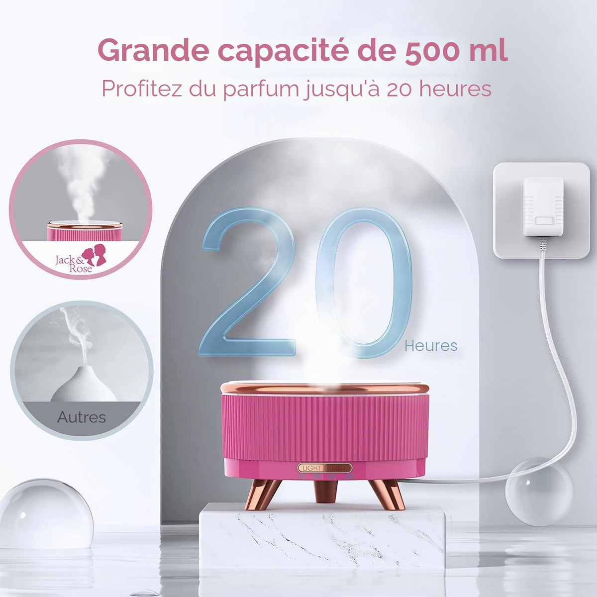 Diffuseur d'Arômes & Huiles Essentielles 500ml – Grande Capacité
