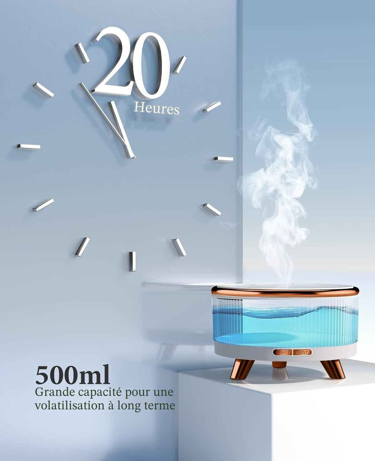 Diffuseur d'Arômes & Huiles Essentielles 500ml – Grande Capacité
