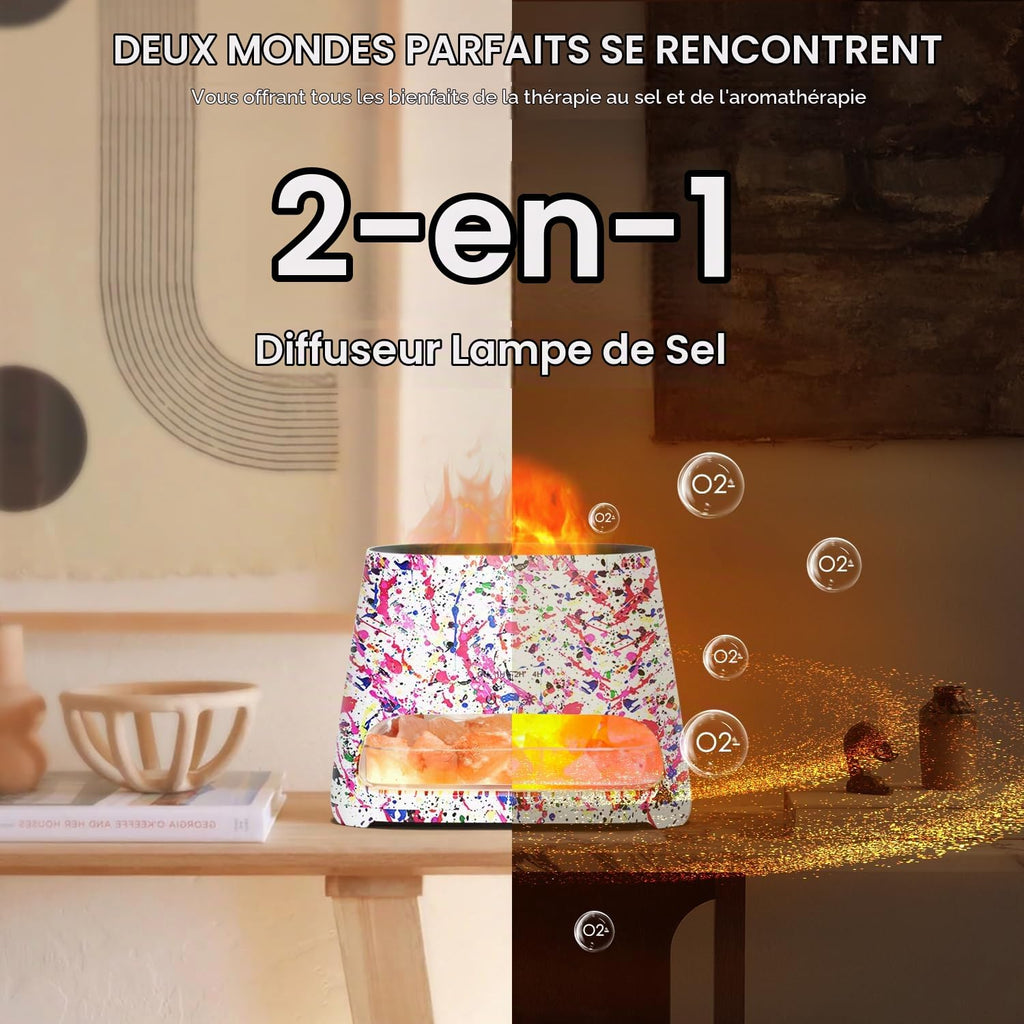 Diffuseur d'Huiles Essentielles Effet Flamme 150ml – 3 Minuteries & LED