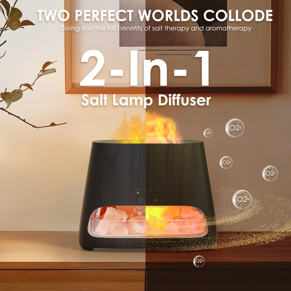 Diffuseur d'Huiles Essentielles Effet Flamme 150ml – 3 Minuteries & LED
