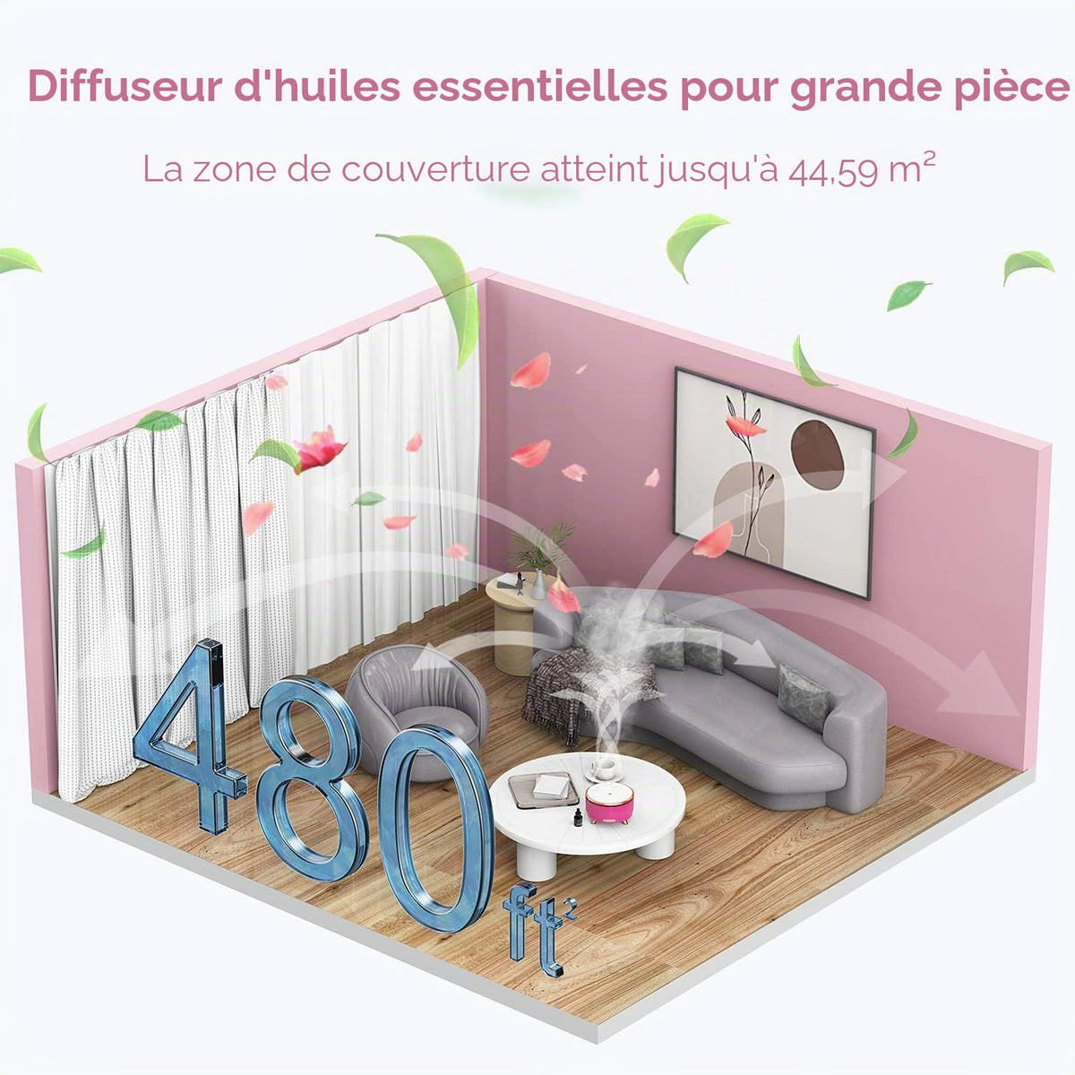 Diffuseur d'Arômes & Huiles Essentielles 500ml – Grande Capacité