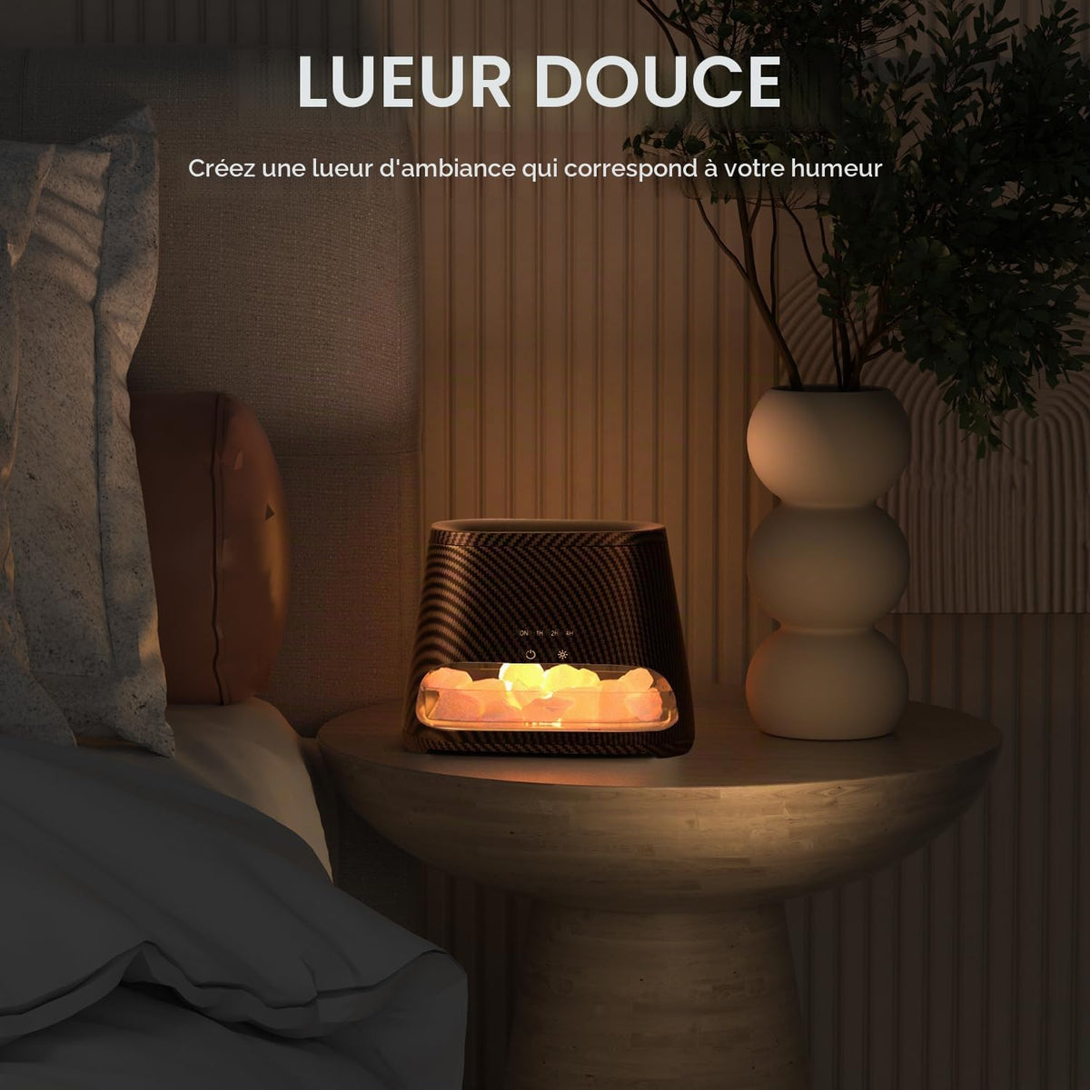 Diffuseur d'Huiles Essentielles Effet Flamme 150ml – 3 Minuteries & LED