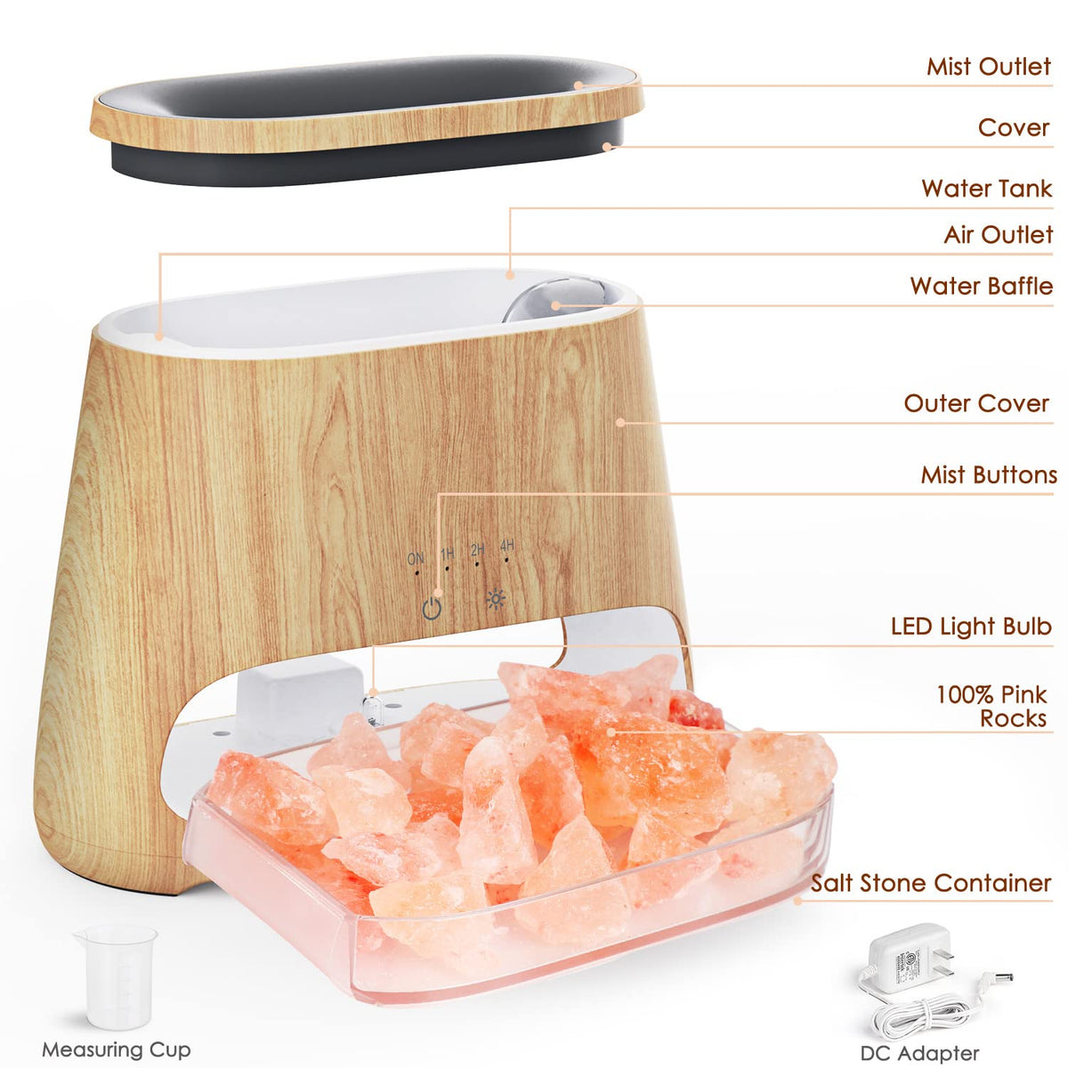 Diffuseur d'Huiles Essentielles Effet Flamme 150ml – 3 Minuteries & LED