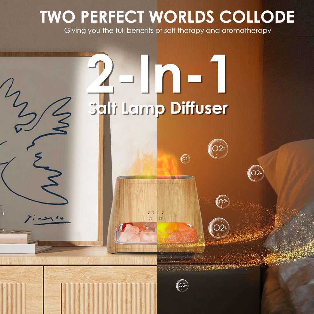 Diffuseur d'Huiles Essentielles Effet Flamme 150ml – 3 Minuteries & LED