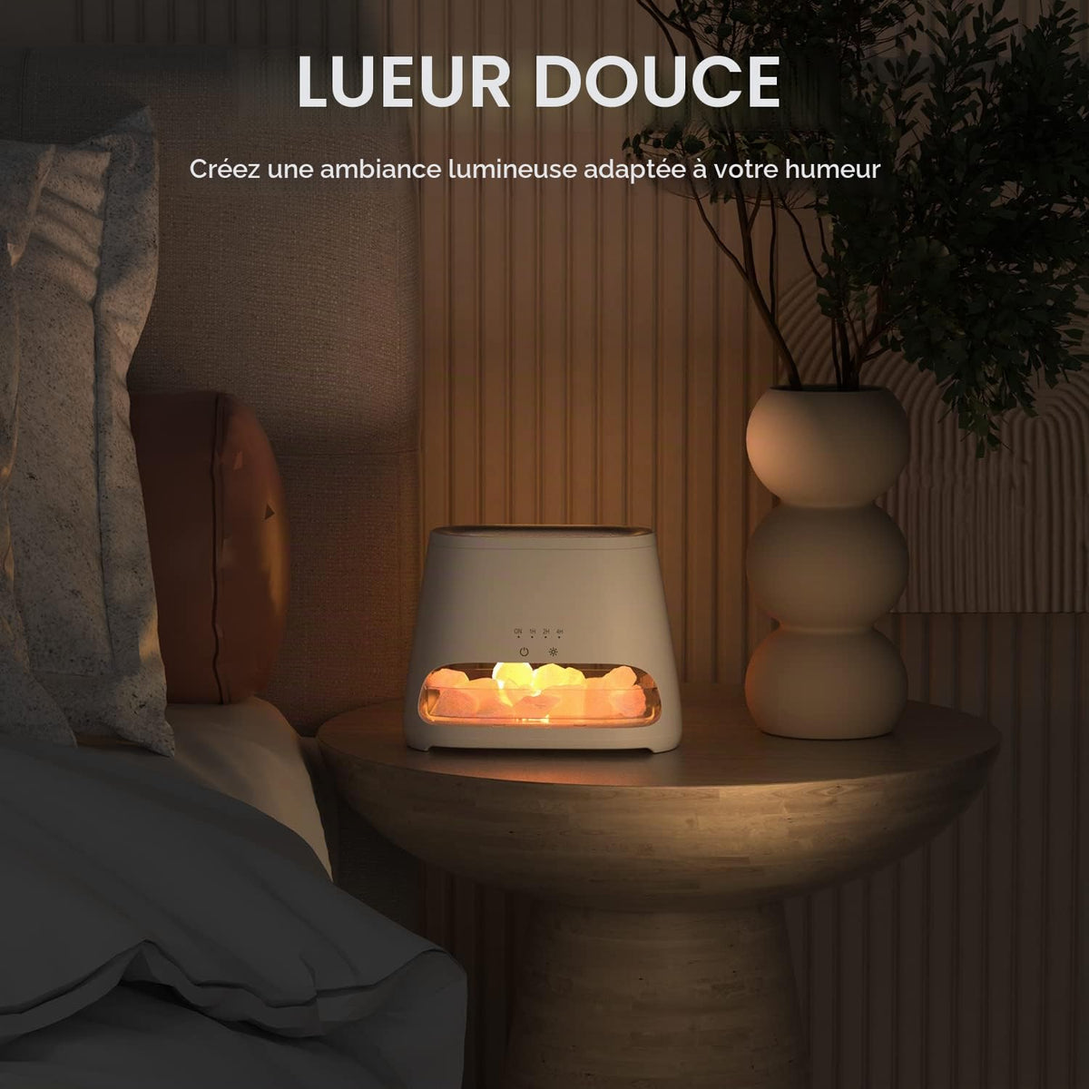 Diffuseur d'Huiles Essentielles Effet Flamme 150ml – 3 Minuteries & LED