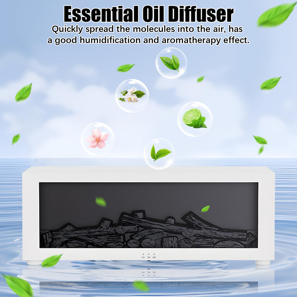 Diffuseur d'Huiles Essentielles Effet Cheminée 3D – 7 Flammes LED & Télécommande