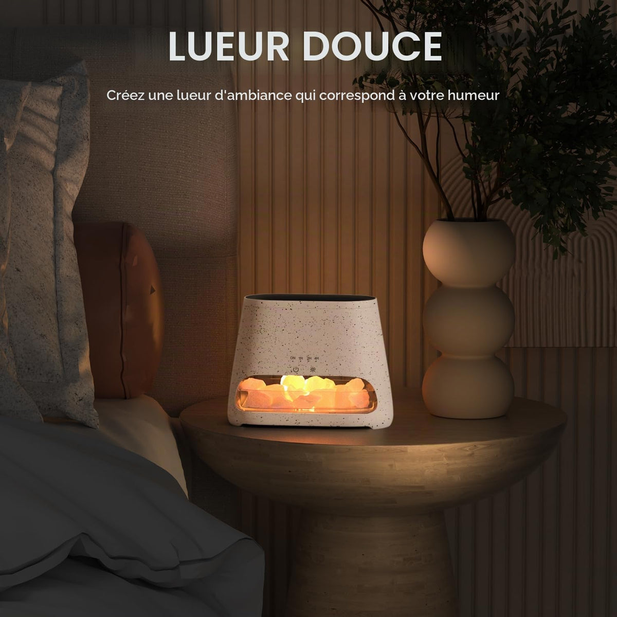 Diffuseur d'Huiles Essentielles Effet Flamme 150ml – 3 Minuteries & LED