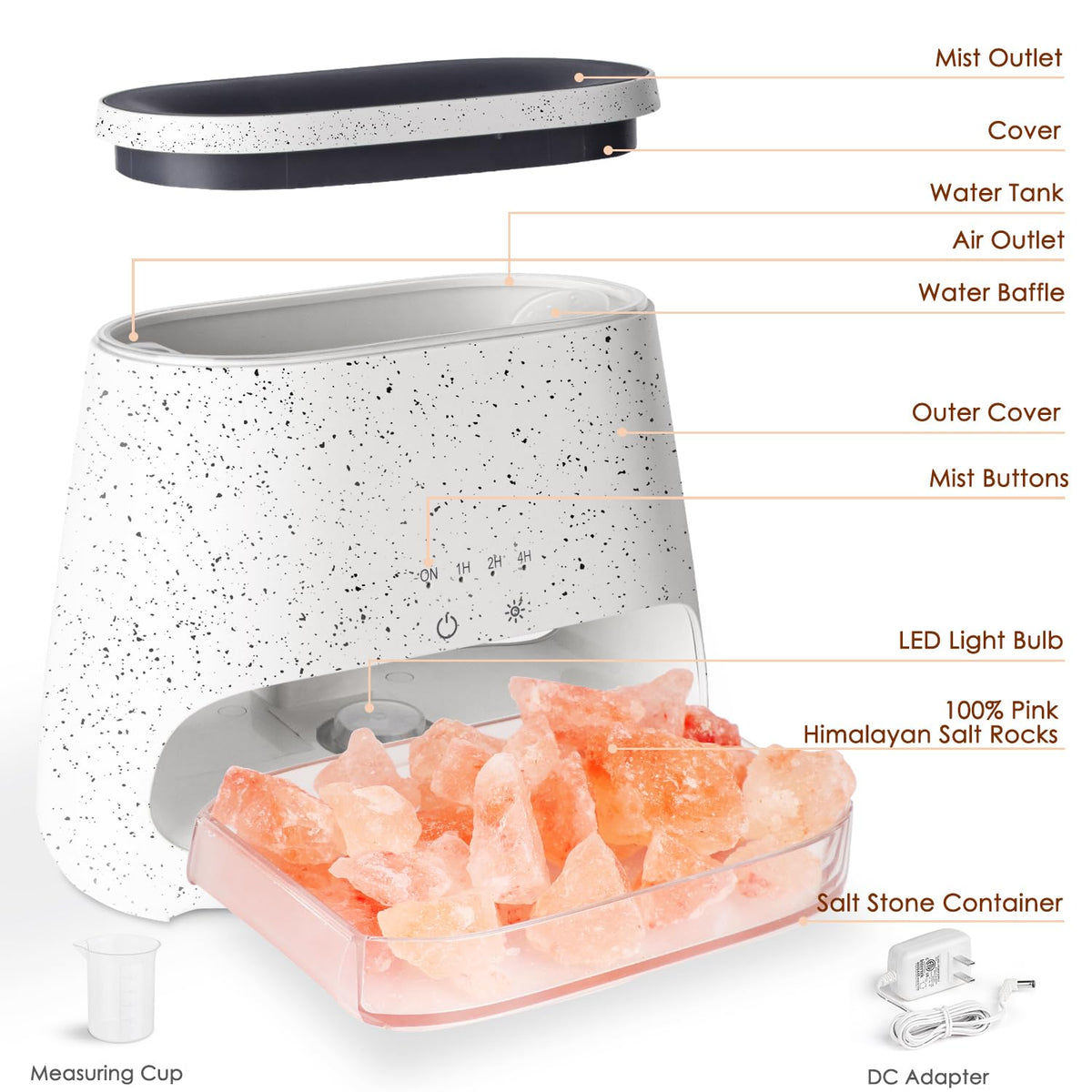 Diffuseur d'Huiles Essentielles Effet Flamme 150ml – 3 Minuteries & LED