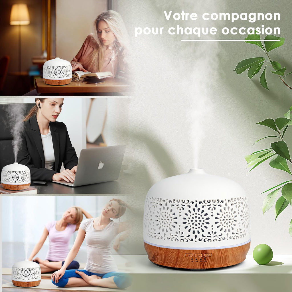 Diffuseur d'Huiles Essentielles en Céramique 100ml – Ultrasonique & Silencieux