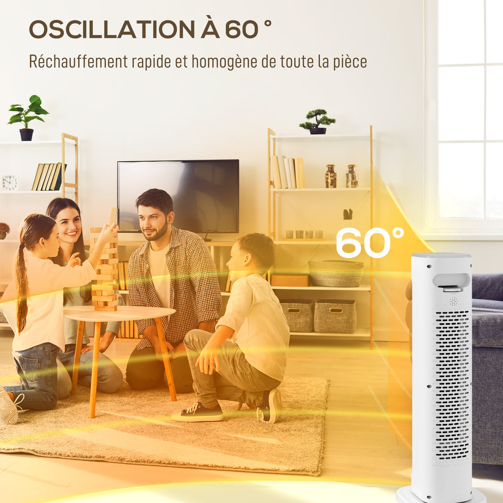 Radiateur Céramique Design – 2000W, Thermostat & Minuterie