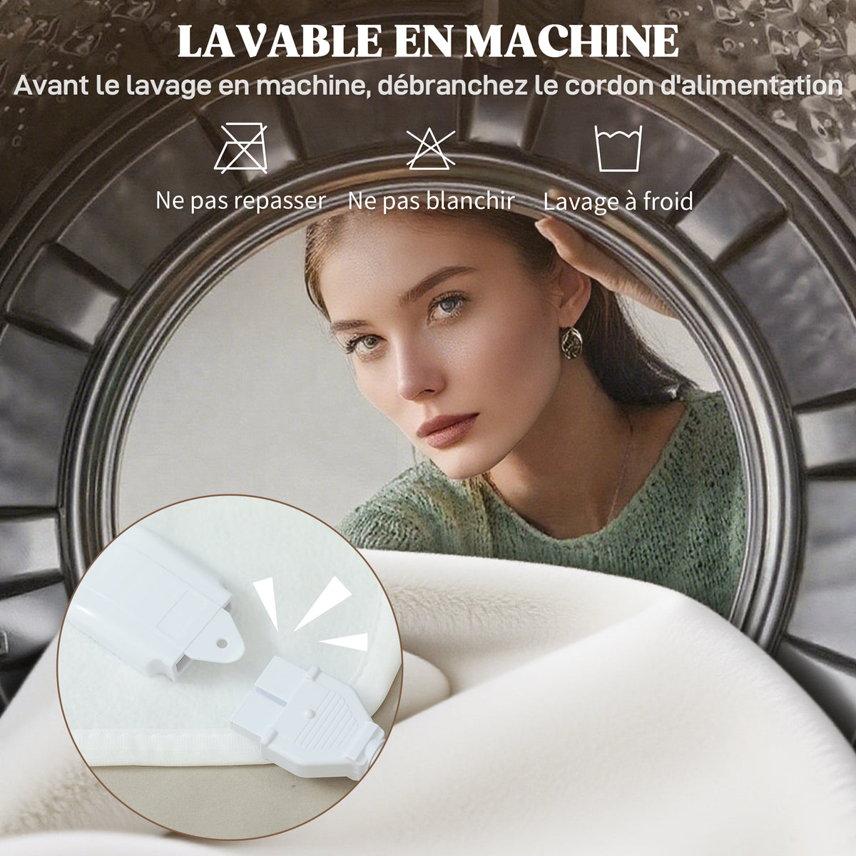 Couverture Chauffante Électrique – Plaid Chauffant 160x140cm, 5 Niveaux, Minuterie 10H