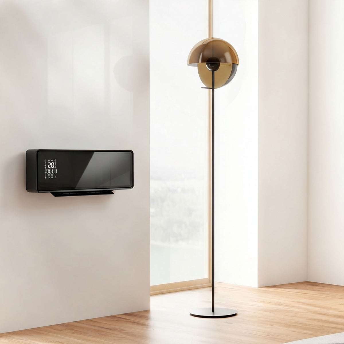 Chauffage Mural Céramique 2000W – Radiateur Électrique avec Thermostat et Minuterie