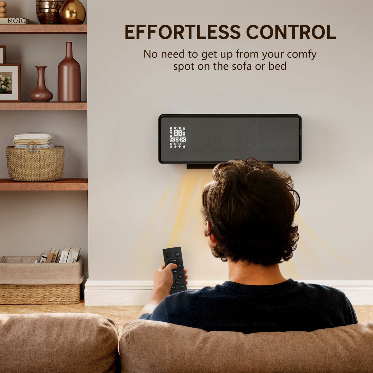 Chauffage Mural Céramique 2000W – Radiateur Électrique avec Thermostat et Minuterie